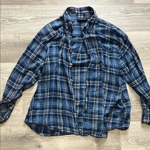 Plaid Blue Men's Shirt